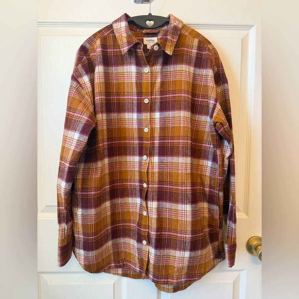 Women’s Upwest EcoHemp Flannel Button-Down - SUNSET PLAID